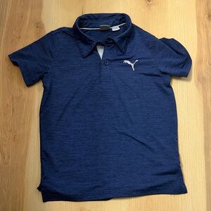 Puma Boys' Dark Blue Polo with White Logo